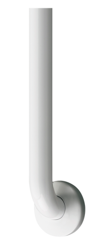 ASI 3802-48AW - 1-1/2" White Antimicrobial Grab Bar with Concealed Flange Covers - 48” (Smooth Grip)