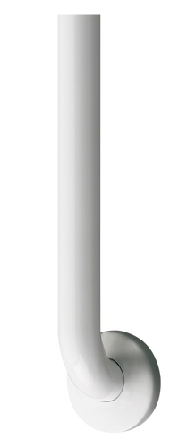 ASI 3801-36AW - 1-1/2" White Antimicrobial Grab Bar with Concealed Flange Covers - 36” (Smooth Grip)