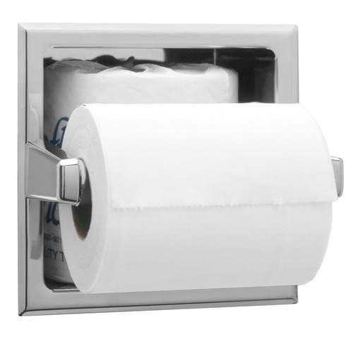 Bobrick B-6637 - Recessed Toilet Tissue Dispenser with Storage for Extra Roll