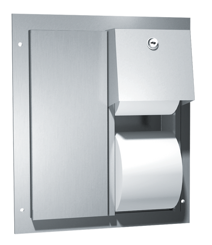 ASI 0032 - Dual Access Partition Mounted Dual Roll Toilet Tissue Dispenser
