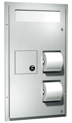 ASI 0481 - Dual Access Seat Cover and Toilet Tissue Dispenser with Sanitary Disposal