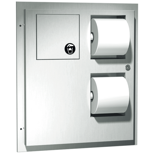 ASI 04813 - Surface Mounted Seat Cover & Toilet Paper Dispenser with Sanitary Disposal