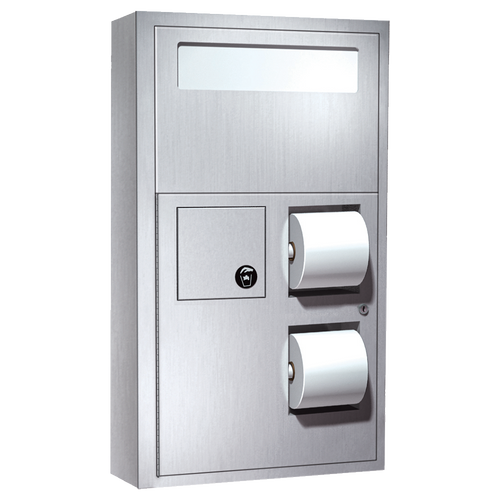 ASI 0483 - Surface Mounted Seat Cover and Toilet Tissue Dispenser with Sanitary Disposal