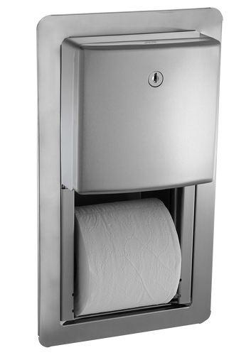 ASI 20031 - Semi-Recessed Mounted Twin Hide-A-Roll Toilet Tissue Dispenser