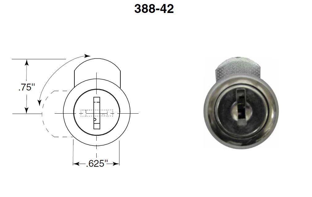 Bobrick B38842 Replacement Lock And Key Handy Washroom