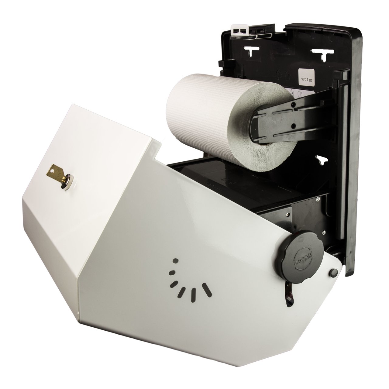 Frost 10960W Mechanical Hands Free Paper Towel Dispenser White Handy Washroom