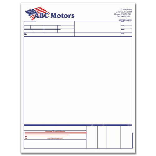 Autosoft Service Invoices | Soft Copy (1000 Pack)