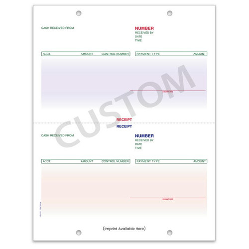 Custom Imprinted ERA System Cash Receipt LZR-CR