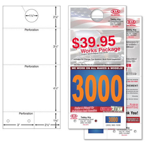 Custom AdVer-Tag Dispatch Mirror Hang Tag