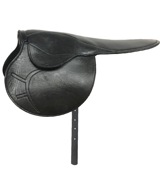 Black Leather Thoroughbred Jockey Saddle