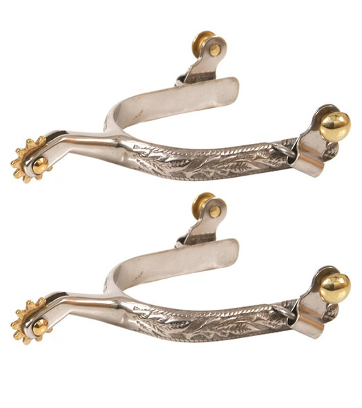 Stainless Steel Spurs with Leaf Design