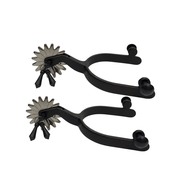 Black Steel Jingle Bob Spurs 1/2" Smooth Band