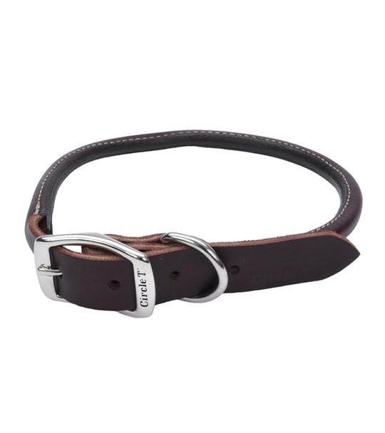 Circle T® Latigo Leather Dog Collar Round 1"