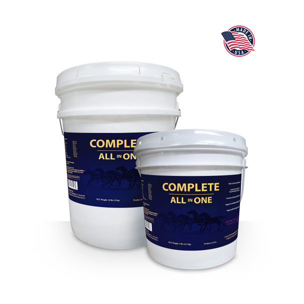 Complete All-in-One daily horse supplement by Nutra Cell for overall health and nutritional support