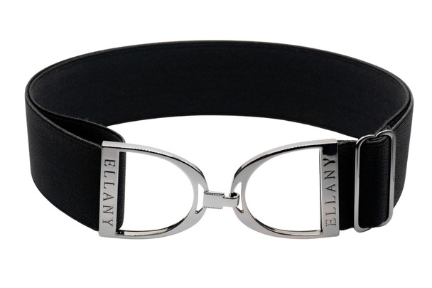 Ellany™ Elastic Belt 2" Black with Gunmetal Stirrup CORE Collection