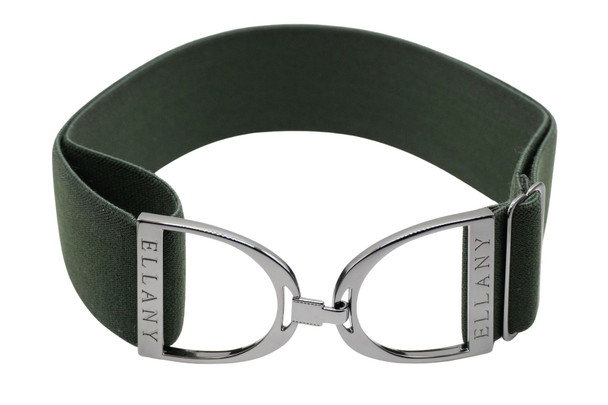 Ellany™ Elastic Belt  2" Forest with Gunmetal Stirrup