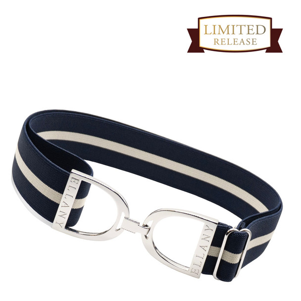 Ellany™ Elastic Belt 1.5" Berries & Cream with Silver Stirrup