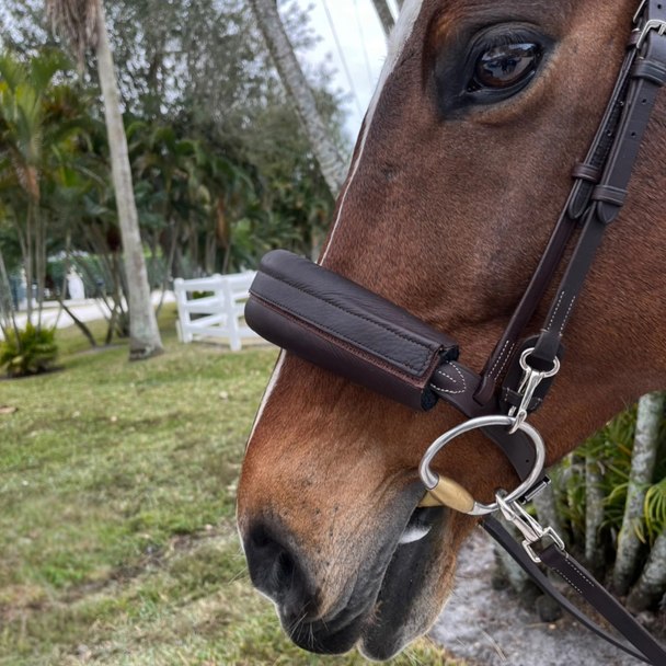 DziaSport Happy Horse Eyes Up Leather Shadow Roll Attachment