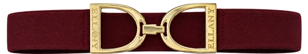 Ellany™ Elastic Belt 1.5" Fig Herringbone with Gold Stirrup LIMITED Collection