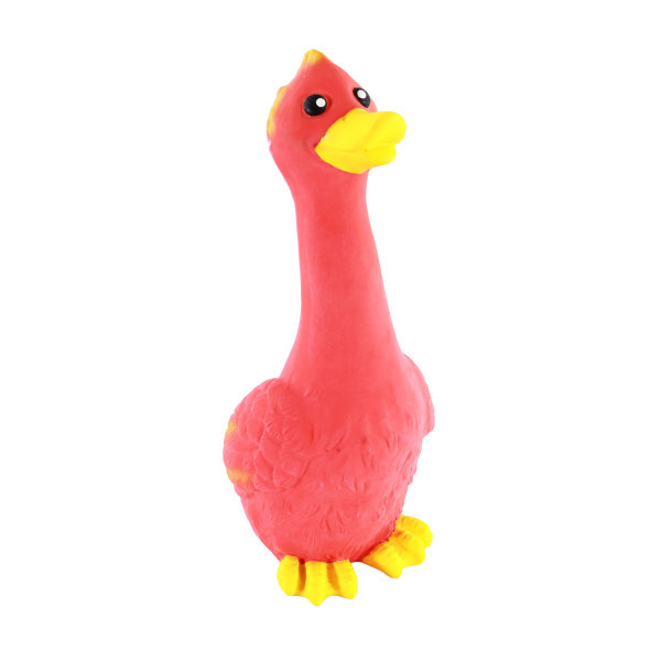 Rascals® Latex Red Long Neck Duck Dog Toy 8"