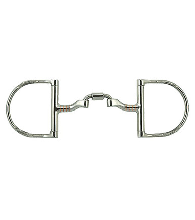 Mors Cheval AJ Tack Dee Ring à Port Articulé Rouleaux Cuivre