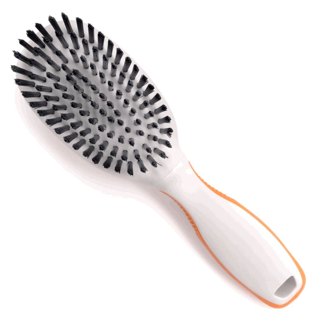 Wahl Double-Sided Pin & Bristle Brush for Cats & Dogs, small, ergonomic handle, black and white bristles.