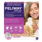 Feliway Diffuser Set helps reduce stress in cats, including one diffuser and vial.
