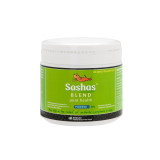 Sashas Blend Powder 250g for joint health in dogs, featuring bright green packaging.