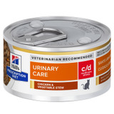 Hills Prescription Diet Feline c/d Urinary Care Multicare Stress Chicken & Vegetable Stew Wet Cat Food 82g x 24