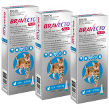 Bravecto PLUS for Cats, 3 doses, treats fleas, ticks, and worms for 2.8-6.25 kg.