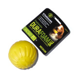 Starmark Fantastic DuraFoam Ball in medium size, bright yellow, for interactive dog play.