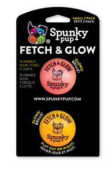 Spunky Pup Fetch And Glow In The Dark Ball 2 Pack Small Toy for Dogs 5cm