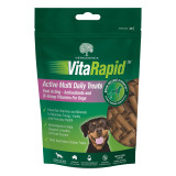 VitaRapid Active Multi Daily Treats for Dogs, 210g bag with chicken flavor, vitamins, and minerals.