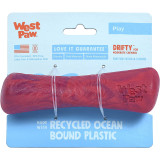 West Paw Seaflex Drifty Small dog toy in hibiscus color, made from recycled ocean plastic.