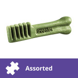 Greenies Original Large Dog Treat in green, dental chew for pet health and fresh breath.