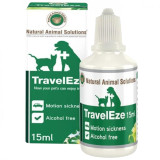TravelEze 15mL for pets, helps relieve motion sickness, alcohol-free formula, with packaging.