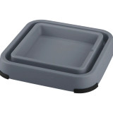 LickiMat Outdoor Keeper in gray, secure holder for hygienic pet feeding outdoors.