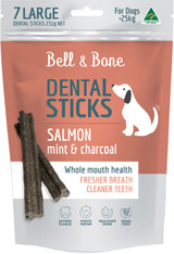Bell & Bone Dental Sticks - Salmon, Mint & Charcoal, Large 7 Sticks