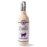 Fringe Studio Zinfintail plush squeaker dog toy designed like a wine bottle.