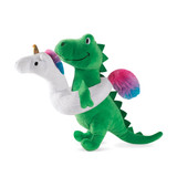 Fringe Studio Pool Time T-Rex with Unicorn Floatie Plush Squeaker Dog Toy