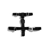 Zee.Dog Neopro Black H-Harness for pets, featuring adjustable straps and sturdy buckles.