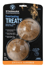 Starmark Everlasting Chicken Treat packaging featuring two large, chicken-flavored dental chews for dogs.