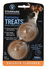 Starmark Everlasting Chicken Treat packet featuring two small, durable dental chews for dogs.