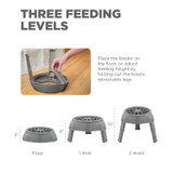 Outward Hound 3-in-1 Up Height Adjustable Dog Bowl - Grey