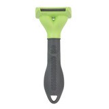 FURminator Long Hair Deshedding Tool for small dogs with ergonomic handle and stainless steel edges.