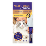 Feliway Happy Snack calming treats for cats, chicken flavor, 6 x 15g pack.