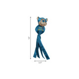 KONG Wubba Ballistic Friends dog toy in blue, 14 inches long, with durable fabric and tails.