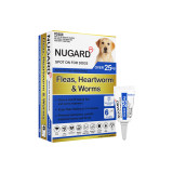Nugard for Large Dogs over 25kg, 6 doses, treats fleas, heartworm, and worms.