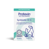 Protexin Synbiotic D-C 50 capsules for dogs and cats, promoting gut health and digestion.