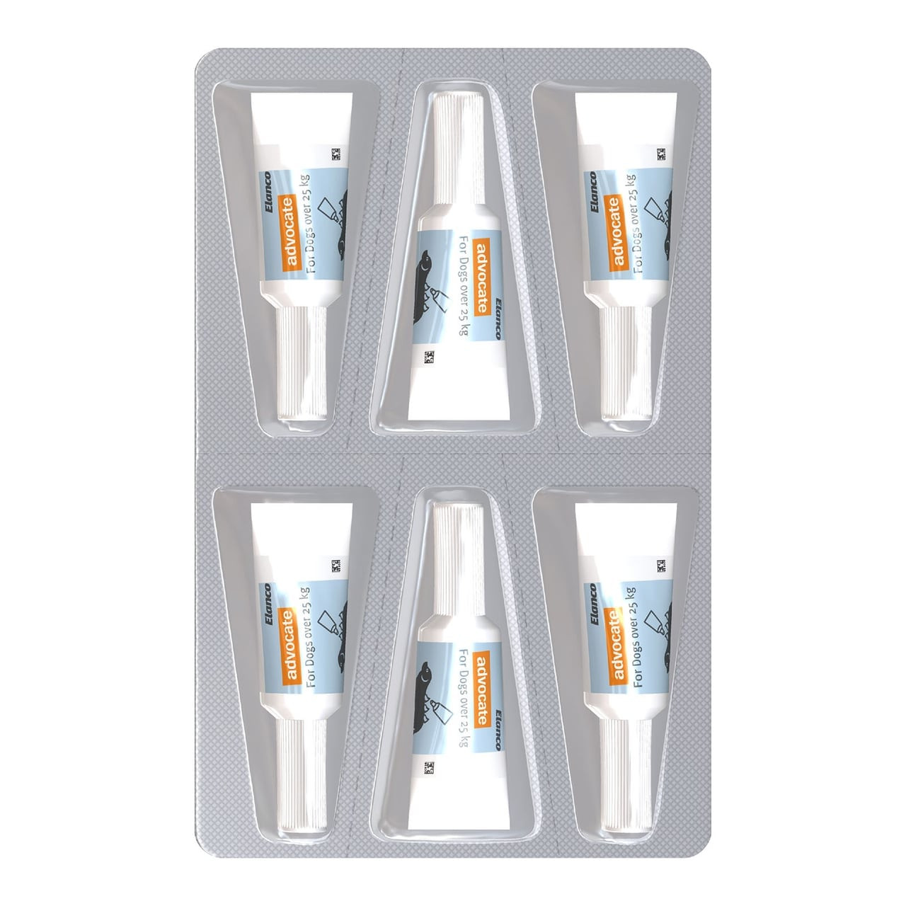 Advocate for Dogs Over 25 kg, 6 pack of topical treatments for pet health.